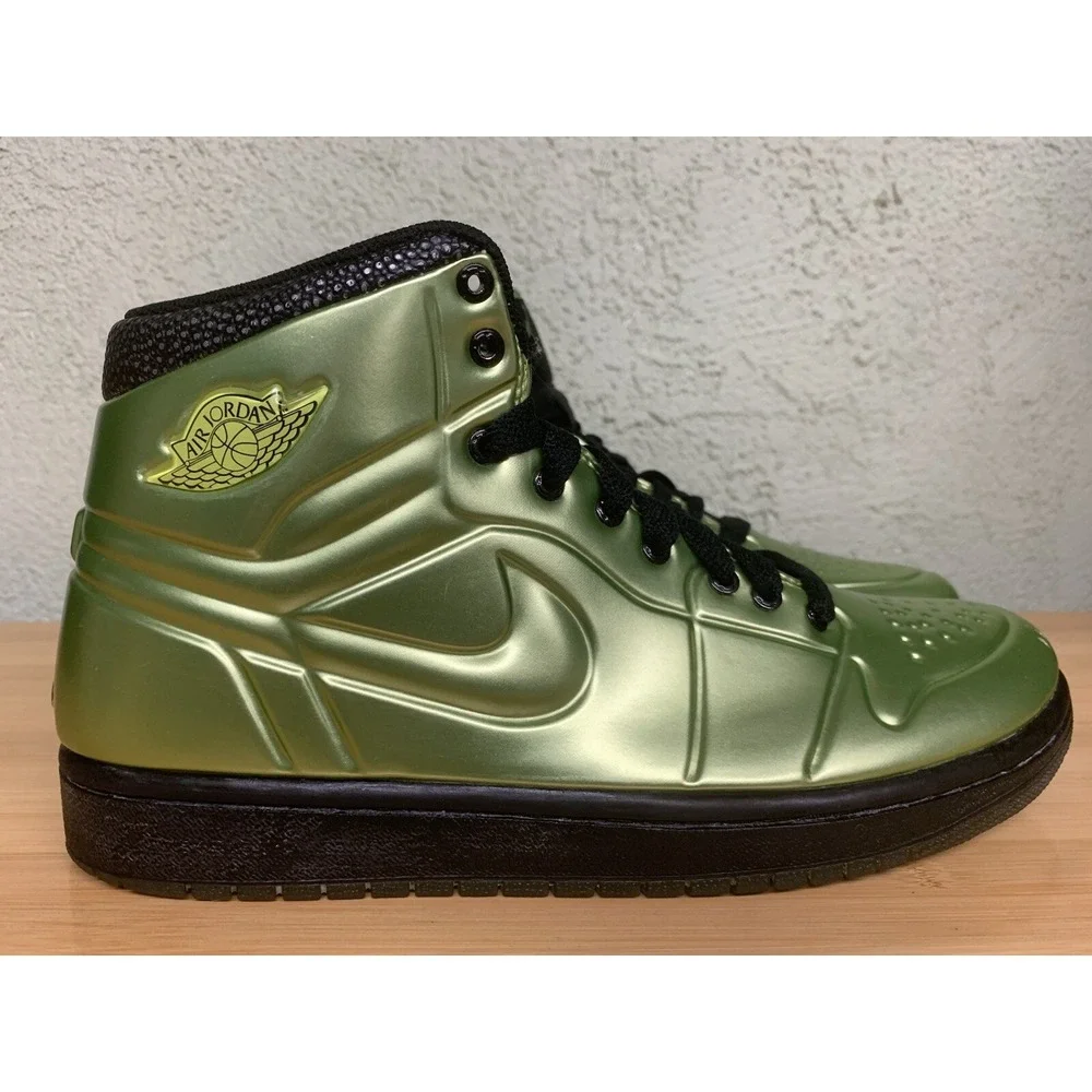 Size 8 Jordan Air Jordan 1 Anodized‎ Green Spark Black 414823-301 Men's Sneaker